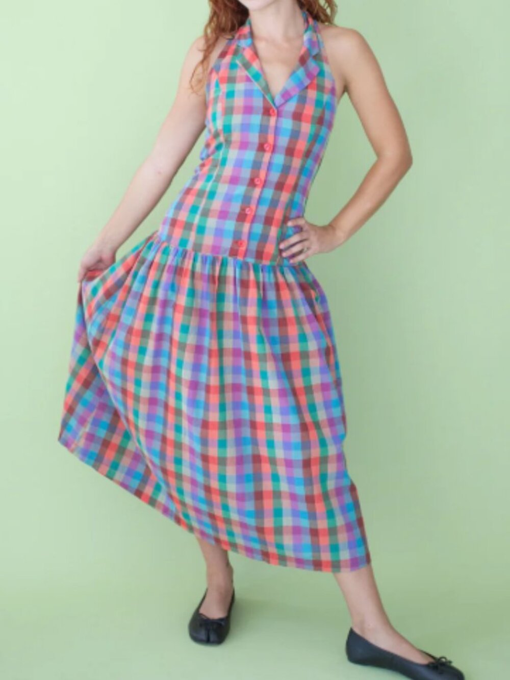 Vaughn Dress Lisa Says Gah - Colorburst Plaid - Picture 4 of 5